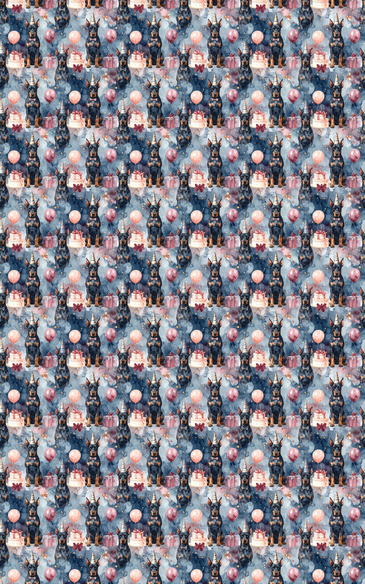 Elegant Birthday Dobermans Wrapping Paper