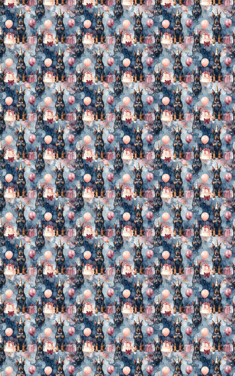 Elegant Birthday Dobermans Wrapping Paper - London Penny Gift Wrap