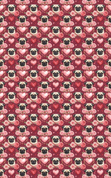 Valentine’s Pug Sweethearts Wrapping Paper