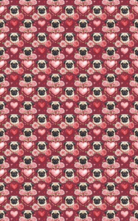 Valentine’s Pug Sweethearts Wrapping Paper - London Penny Gift Wrap
