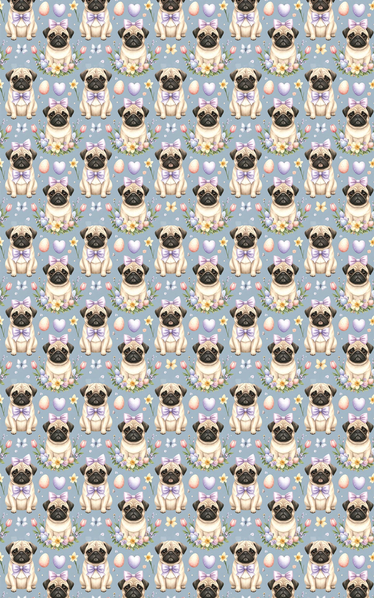 Pastel Easter Pugs Wrapping Paper