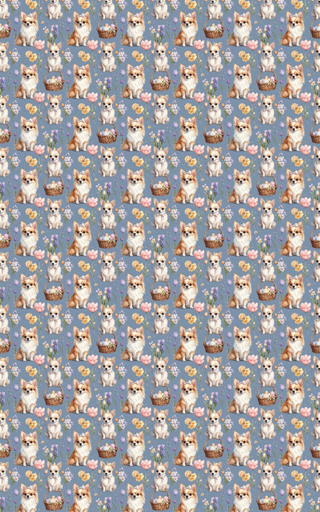 Easter Chihuahua Garden Wrapping Paper - London Penny Gift Wrap