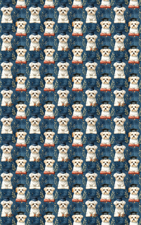 Graduation Maltese Wrapping Paper - London Penny Gift Wrap
