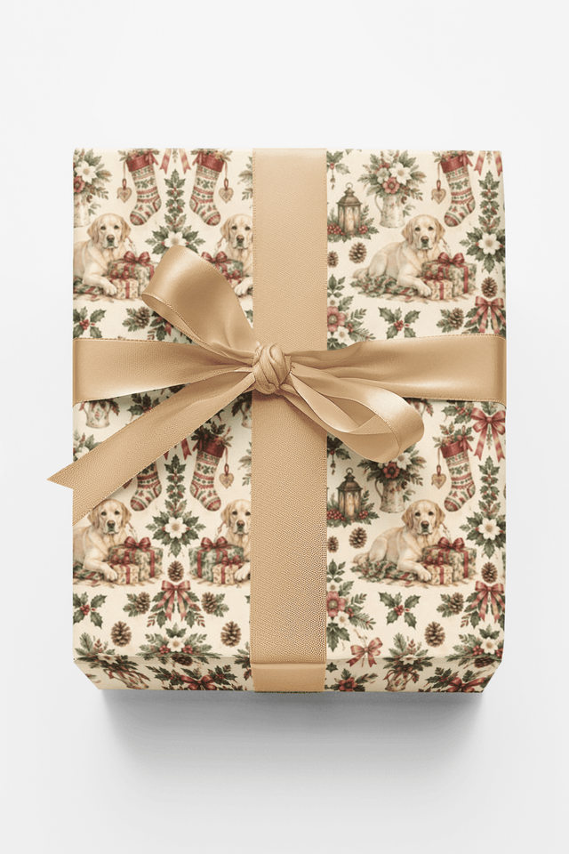 Imperial Christmas Labradors Wrapping Paper - London Penny Gift Wrap
