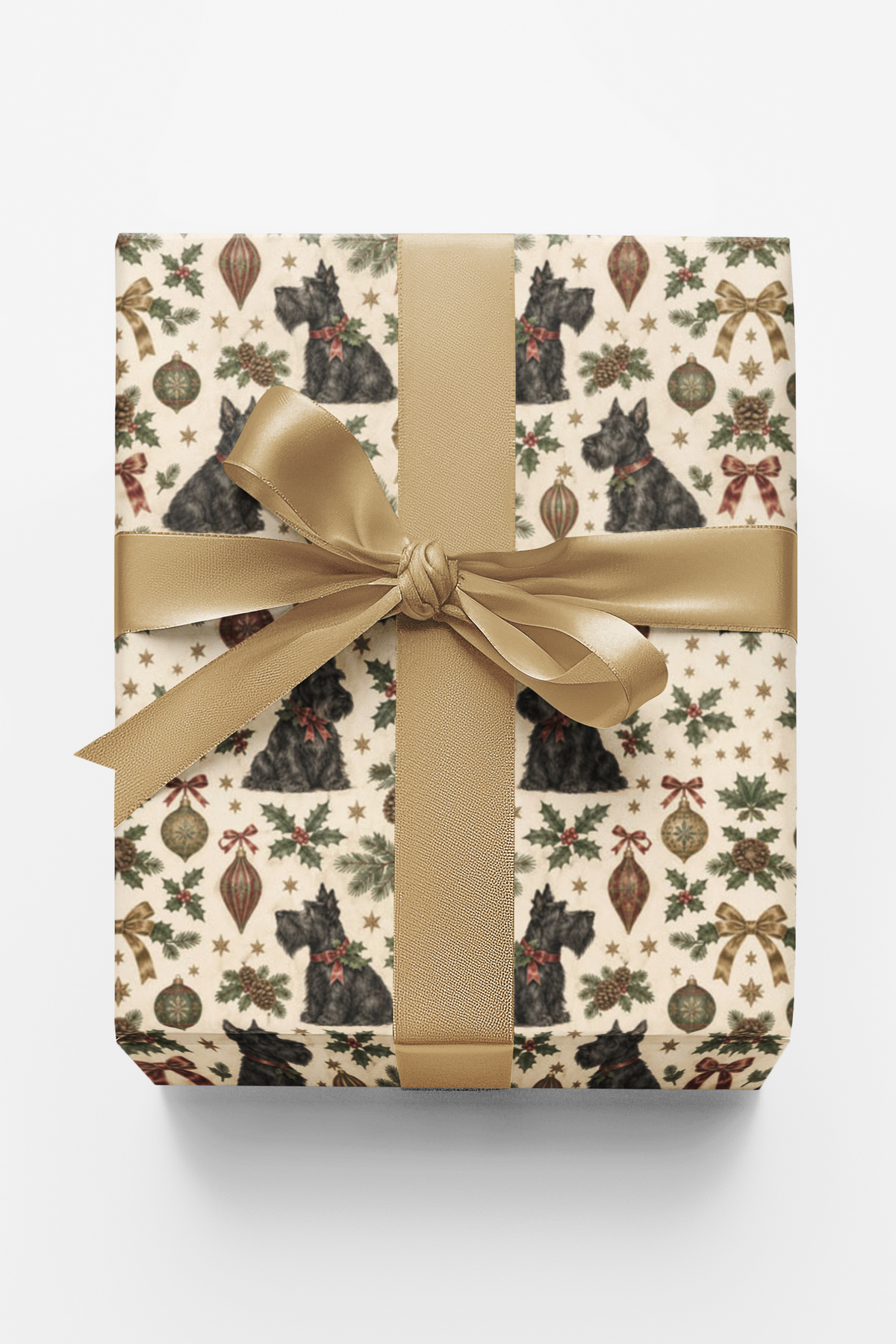 Vintage Christmas Scotties Wrapping Paper