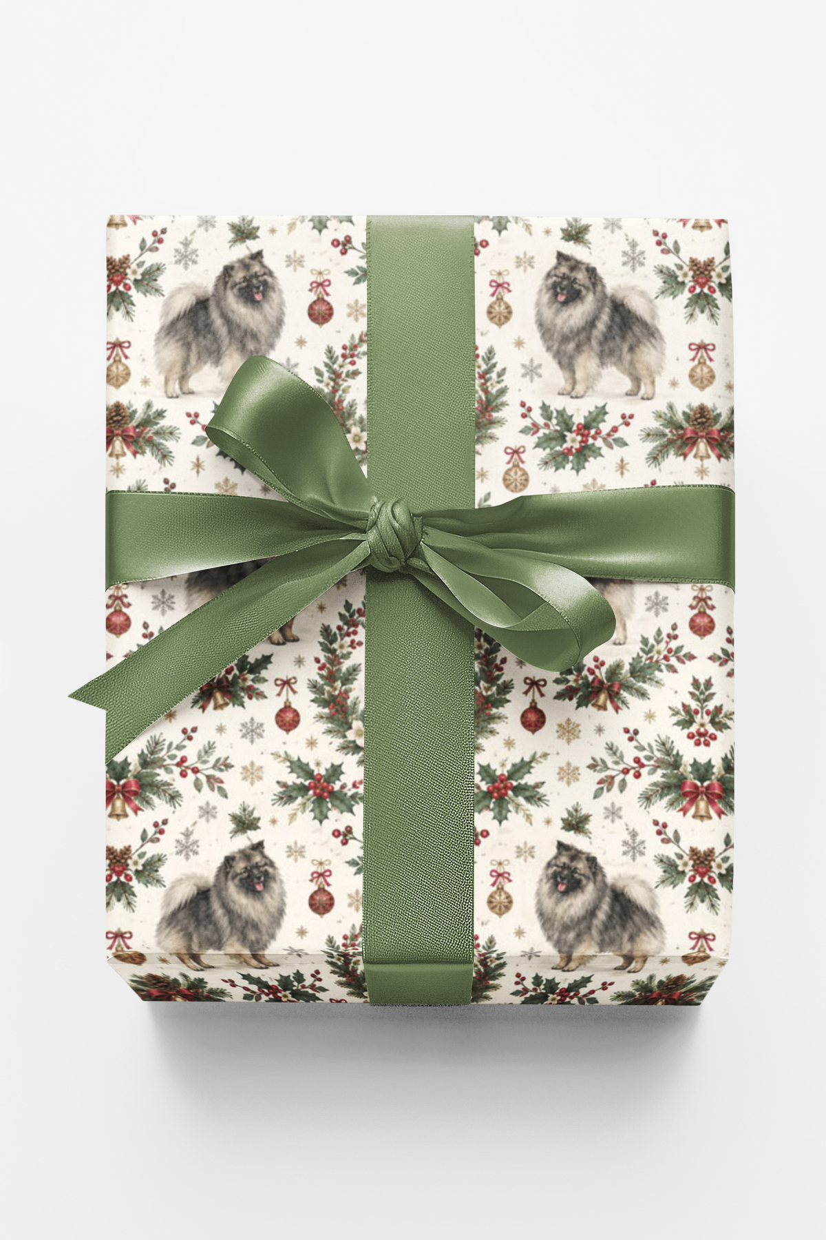 Winter Keeshond Christmas Garden Wrapping Paper
