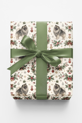 Winter Keeshond Christmas Garden Wrapping Paper