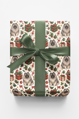 Keeshond Christmas Gift Parade Wrapping Paper
