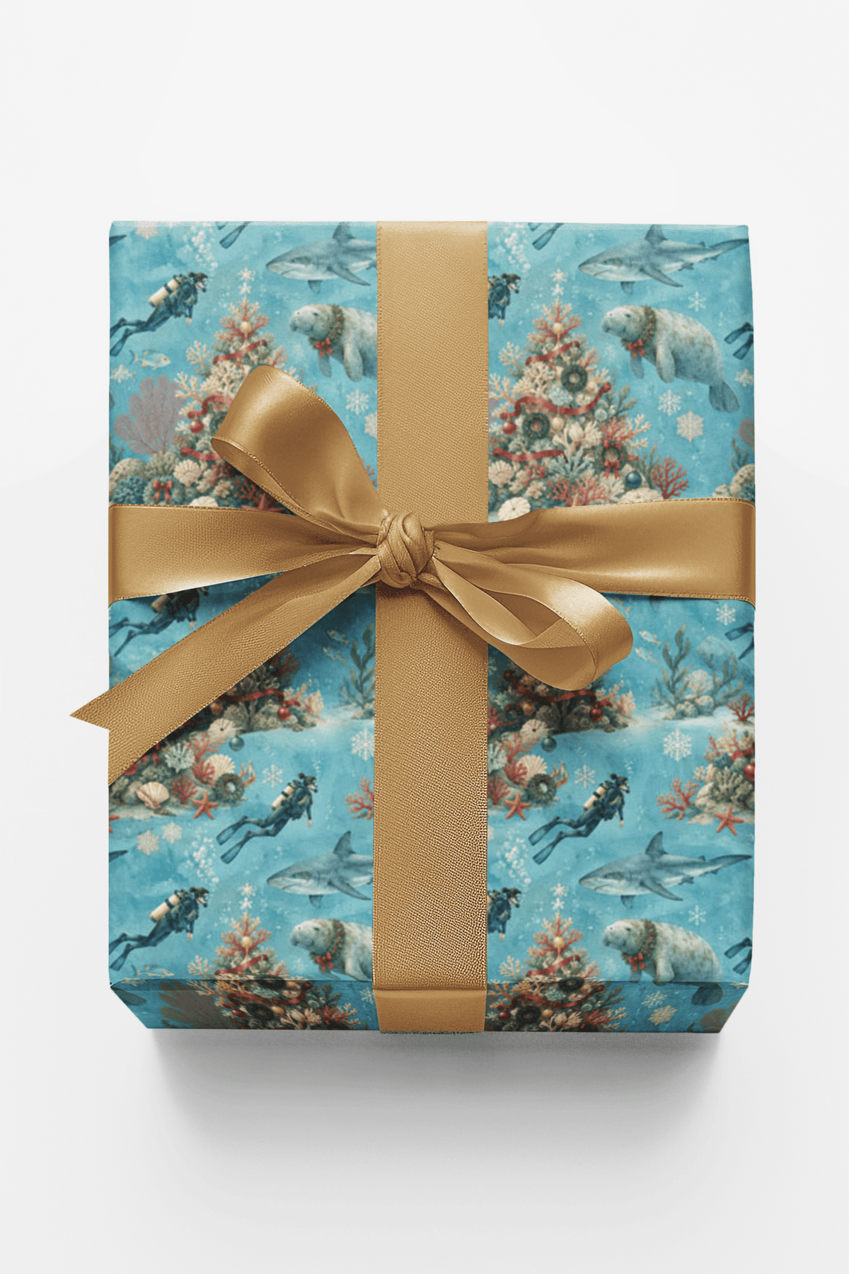 Christmas Reef Divers Wrapping Paper - London Penny Gift Wrap
