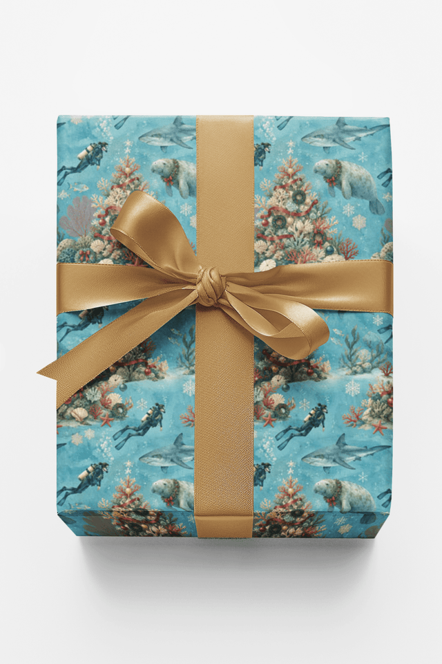 Christmas Reef Divers Wrapping Paper - London Penny Gift Wrap