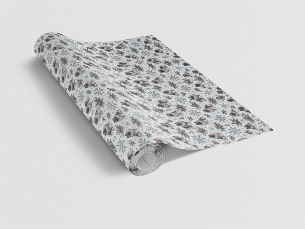 Siberian Keeshond Arctic Christmas Wrapping Paper - London Penny Gift Wrap