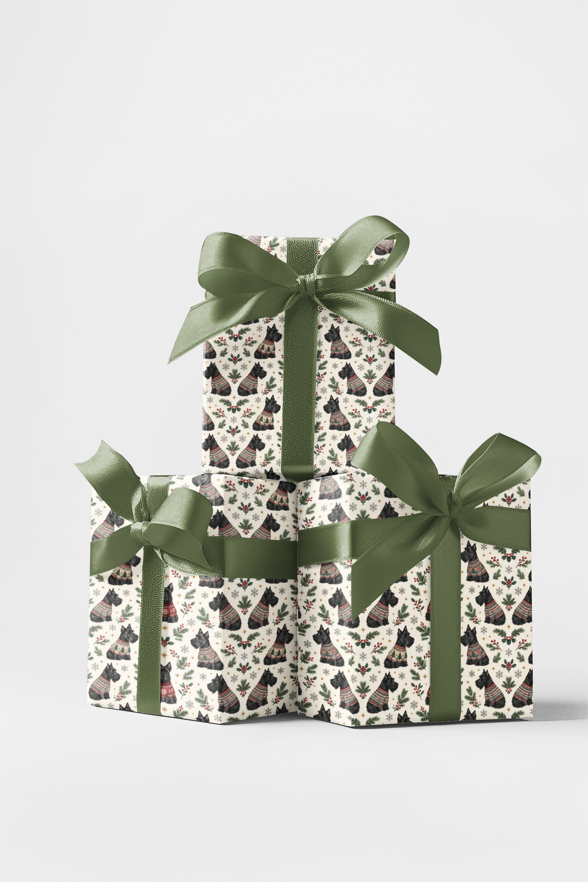 Scottie Christmas Sweater Wrapping Paper