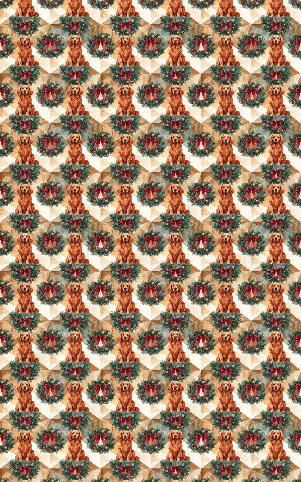 Victorian Christmas Golden Retrievers Wrapping Paper