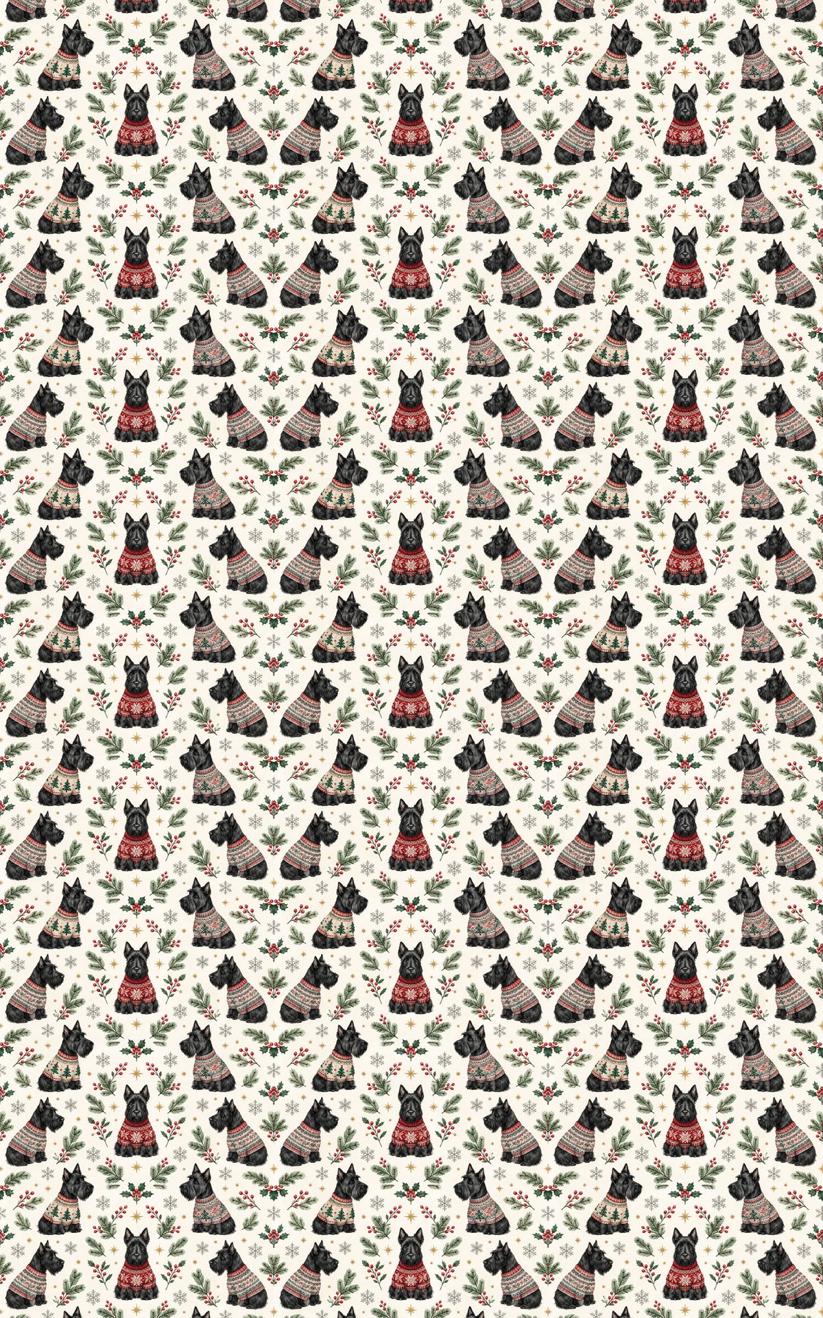 Scottie Christmas Sweater Wrapping Paper