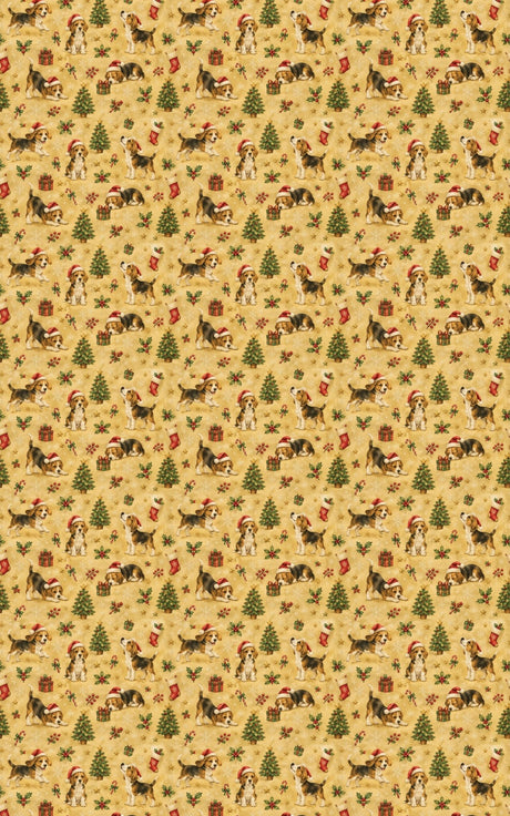 Beagles in Santa Hats Wrapping Paper - London Penny Gift Wrap