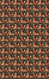 Cozy Fireplace Christmas Goldens Wrapping Paper