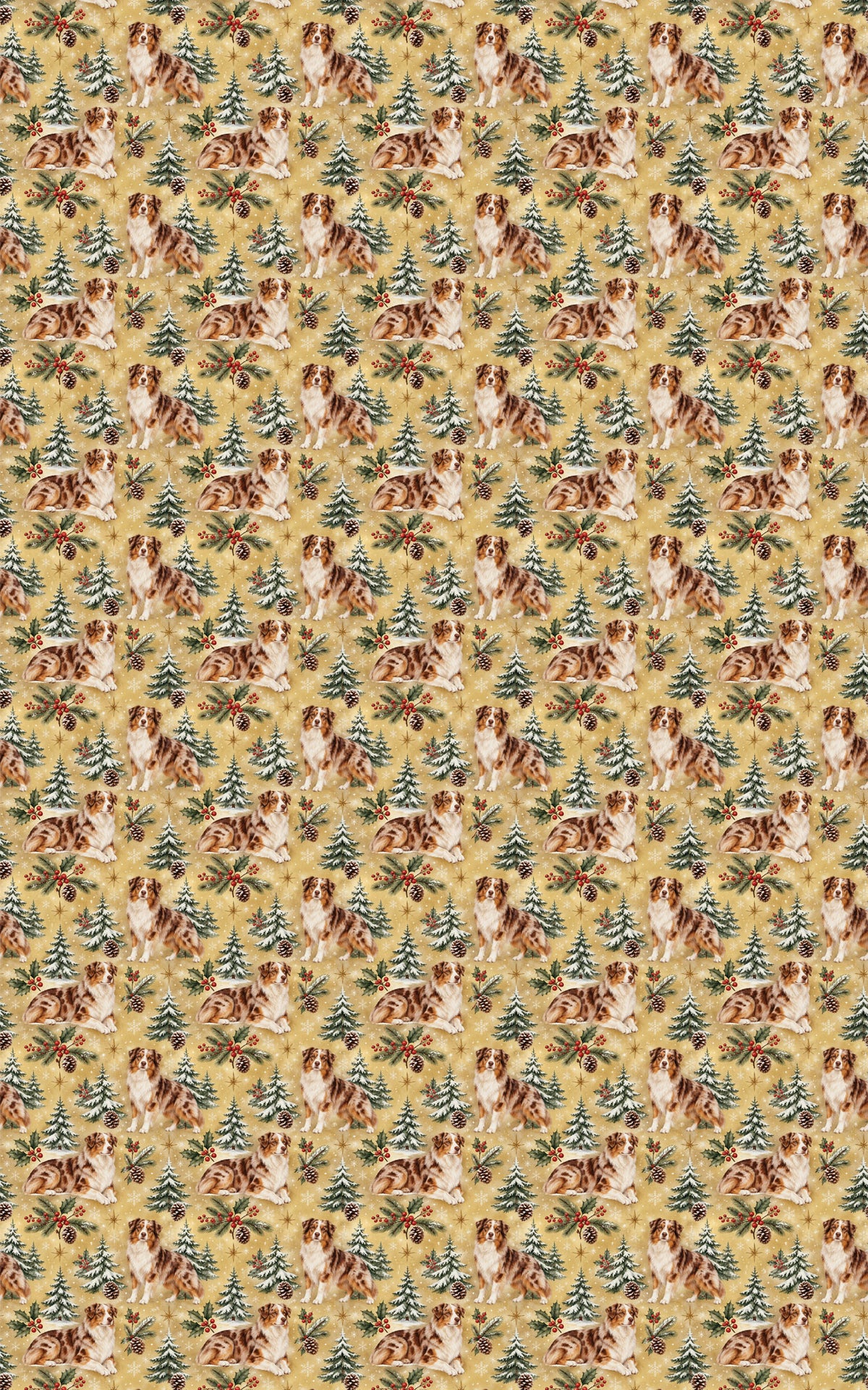 Australian Sheperd  Winter Forest Wrapping Paper