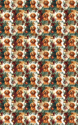 Red Golden Retriever Holiday Bells Wrapping Paper