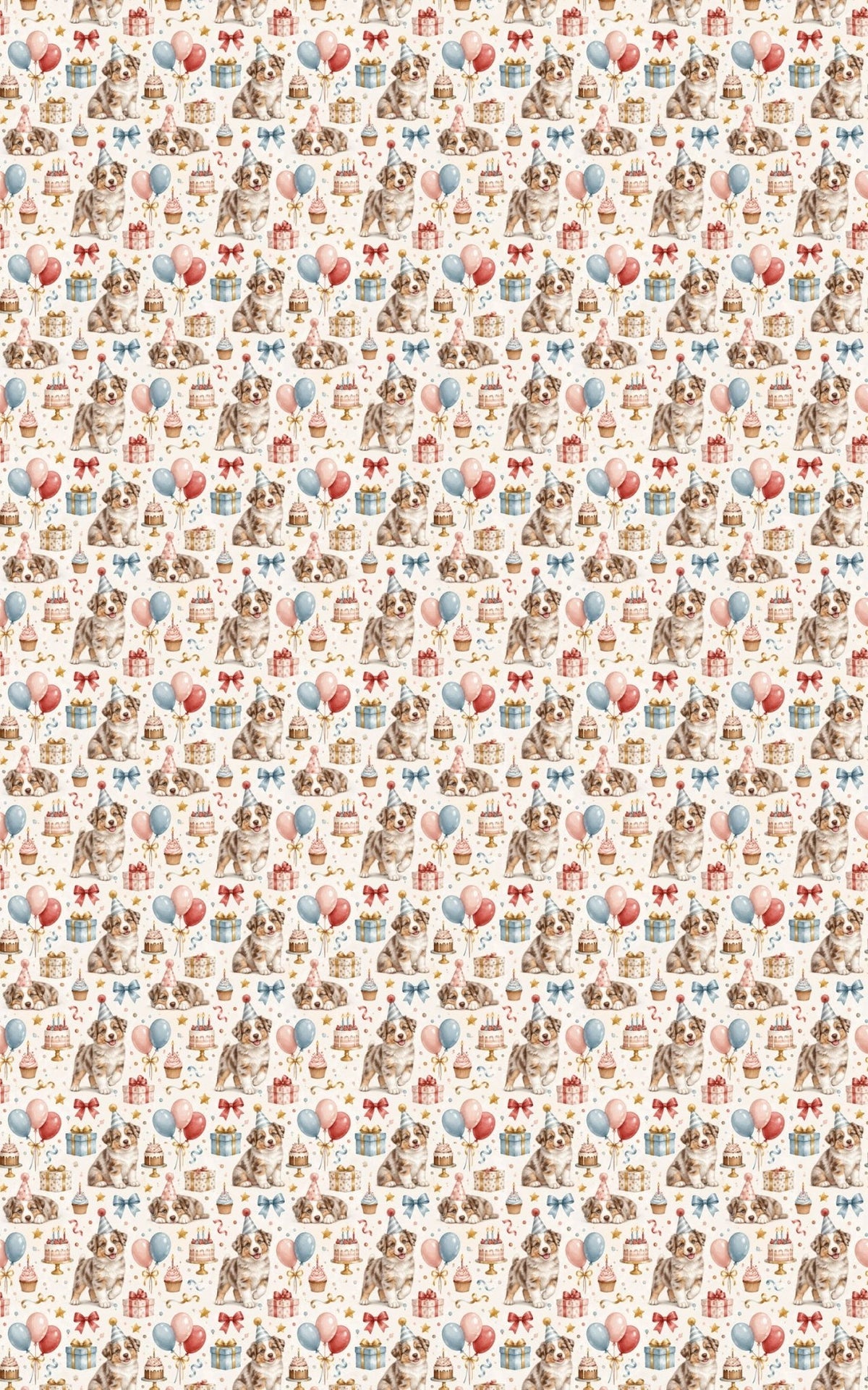 Birthday Party Red merle Aussie Aussie Wrapping Paper - London Penny Gift Wrap