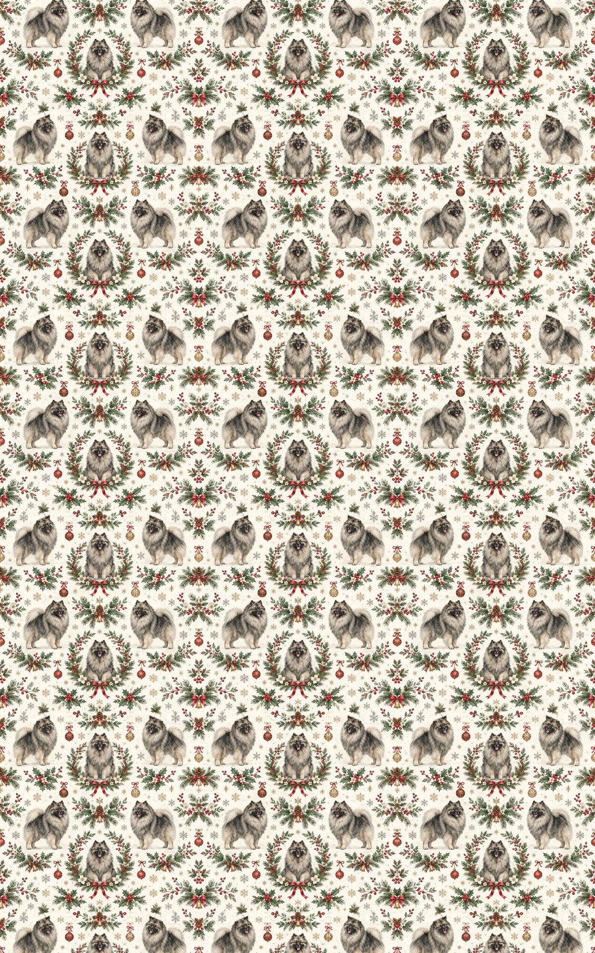 Winter Keeshond Christmas Garden Wrapping Paper