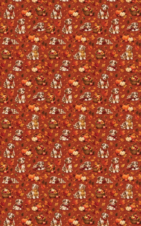 Red merle Aussie Autumn Harvest Wrapping Paper - London Penny Gift Wrap
