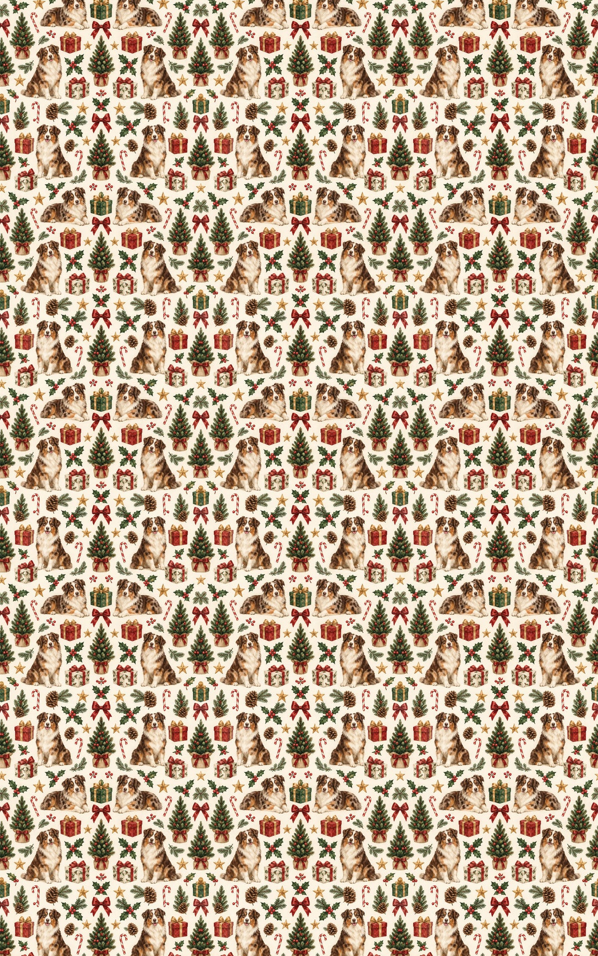 Australian Sheperd Santa's Workshop Wrapping Paper