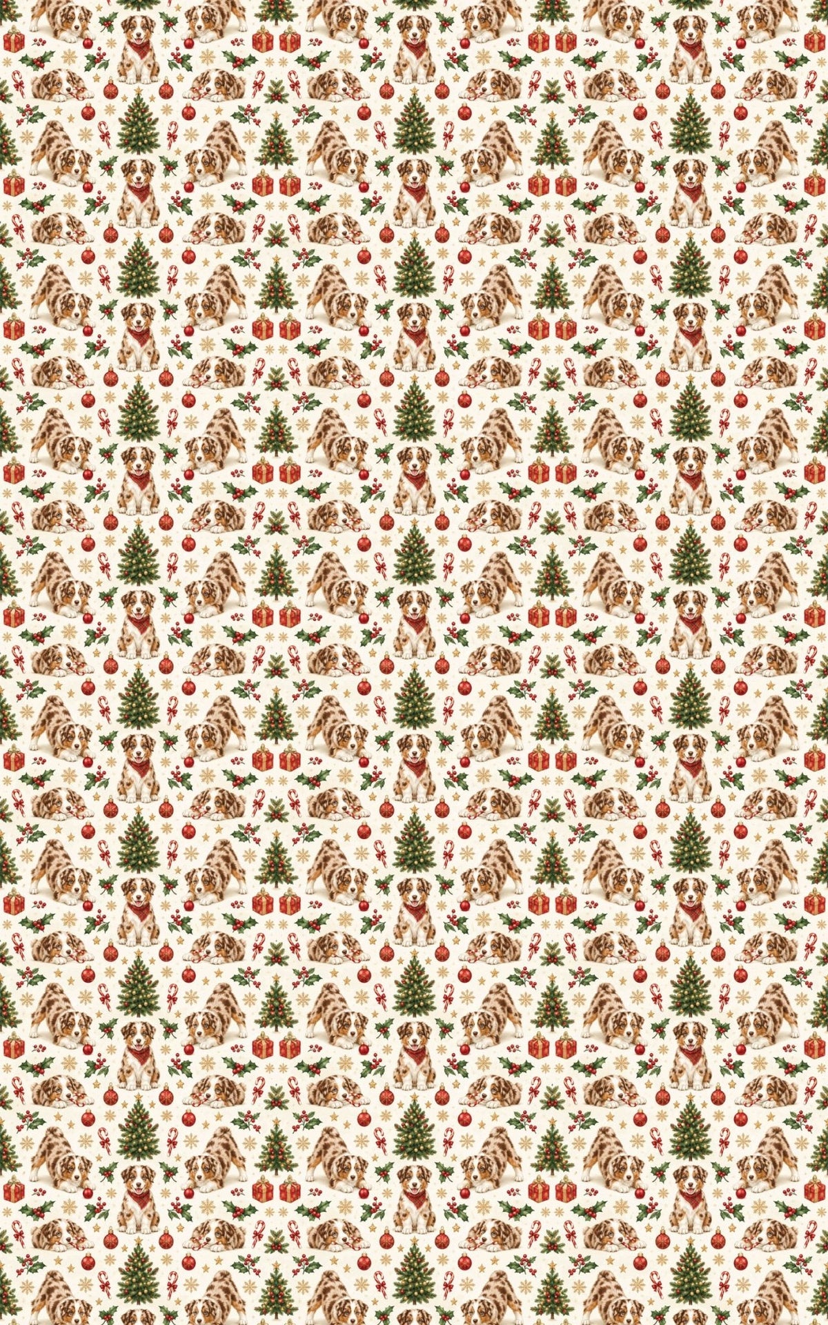 Red Merle Holiday Wrapping Paper - London Penny Gift Wrap