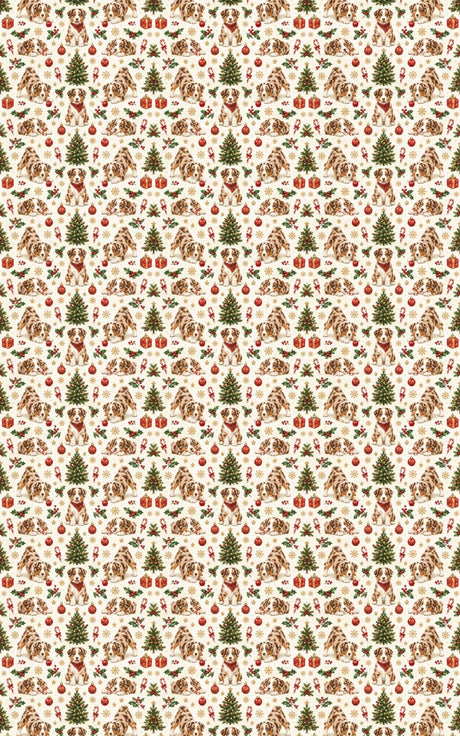 Red Merle Holiday Wrapping Paper - London Penny Gift Wrap