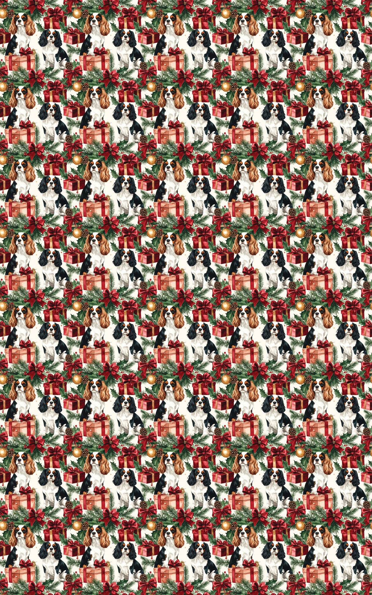 Cozy Christmas Presents & Cavaliers Wrapping Paper