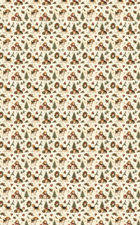 Beagle Christmas Adventure Wrapping Paper - London Penny Gift Wrap
