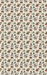 Siberian Keeshond Santa's Woodland Wrapping Paper