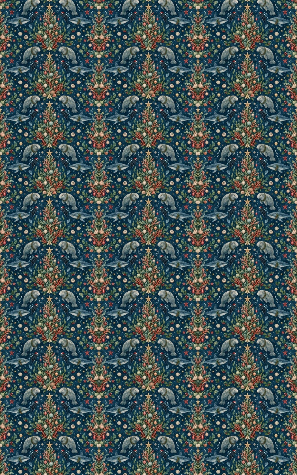 Underwater Christmas Tree Wrapping Paper - London Penny Gift Wrap