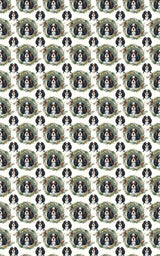 Evergreen Wreath Cavaliers Wrapping Paper