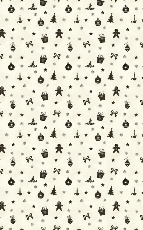 Monochrome Holiday Silhouettes - London Penny Gift Wrap