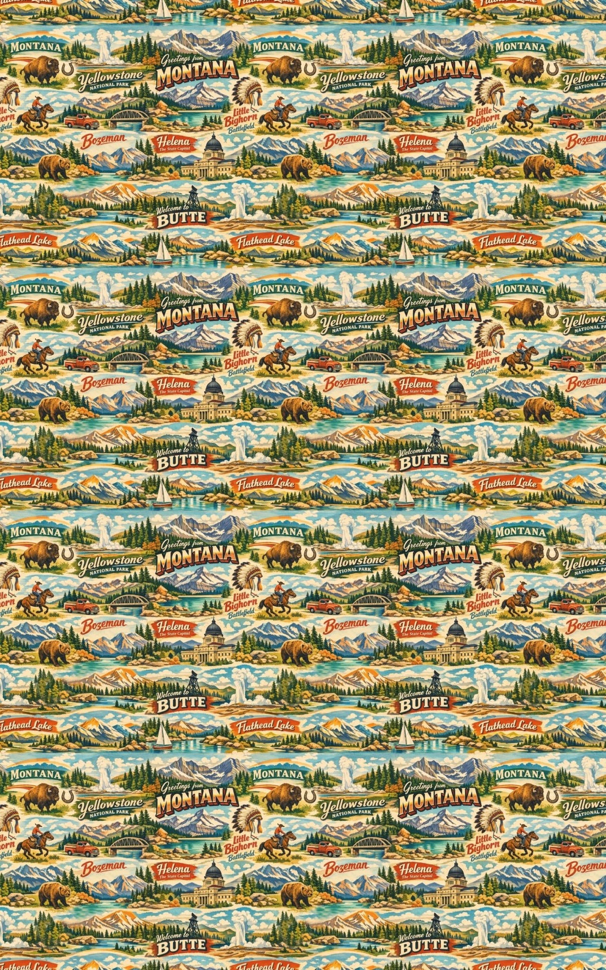 Montana Postcard Memories - London Penny Gift Wrap