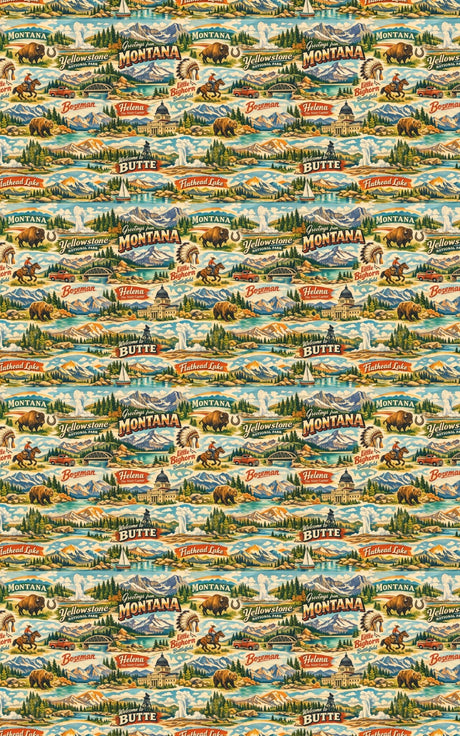 Montana Postcard Memories - London Penny Gift Wrap