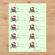 Nebelung Santa Paws Gift Tag Sticker Sheet - London Penny Gift Wrap