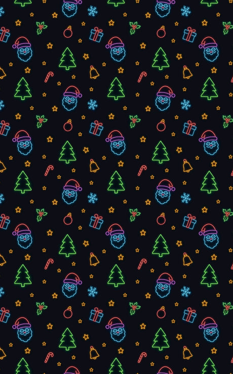 Neon Christmas Glow - London Penny Gift Wrap