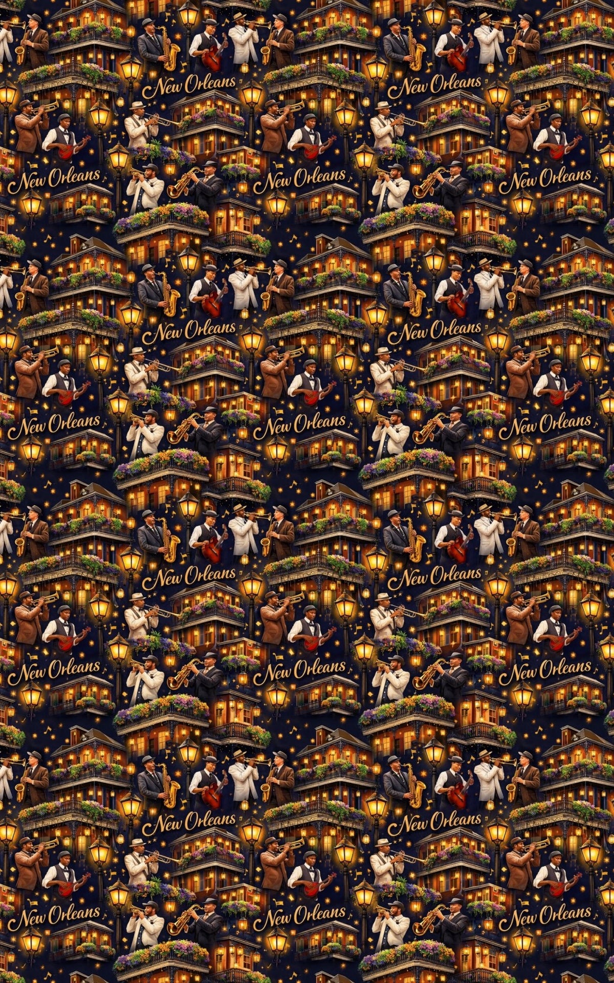 New Orleans French Quarter Nights - London Penny Gift Wrap