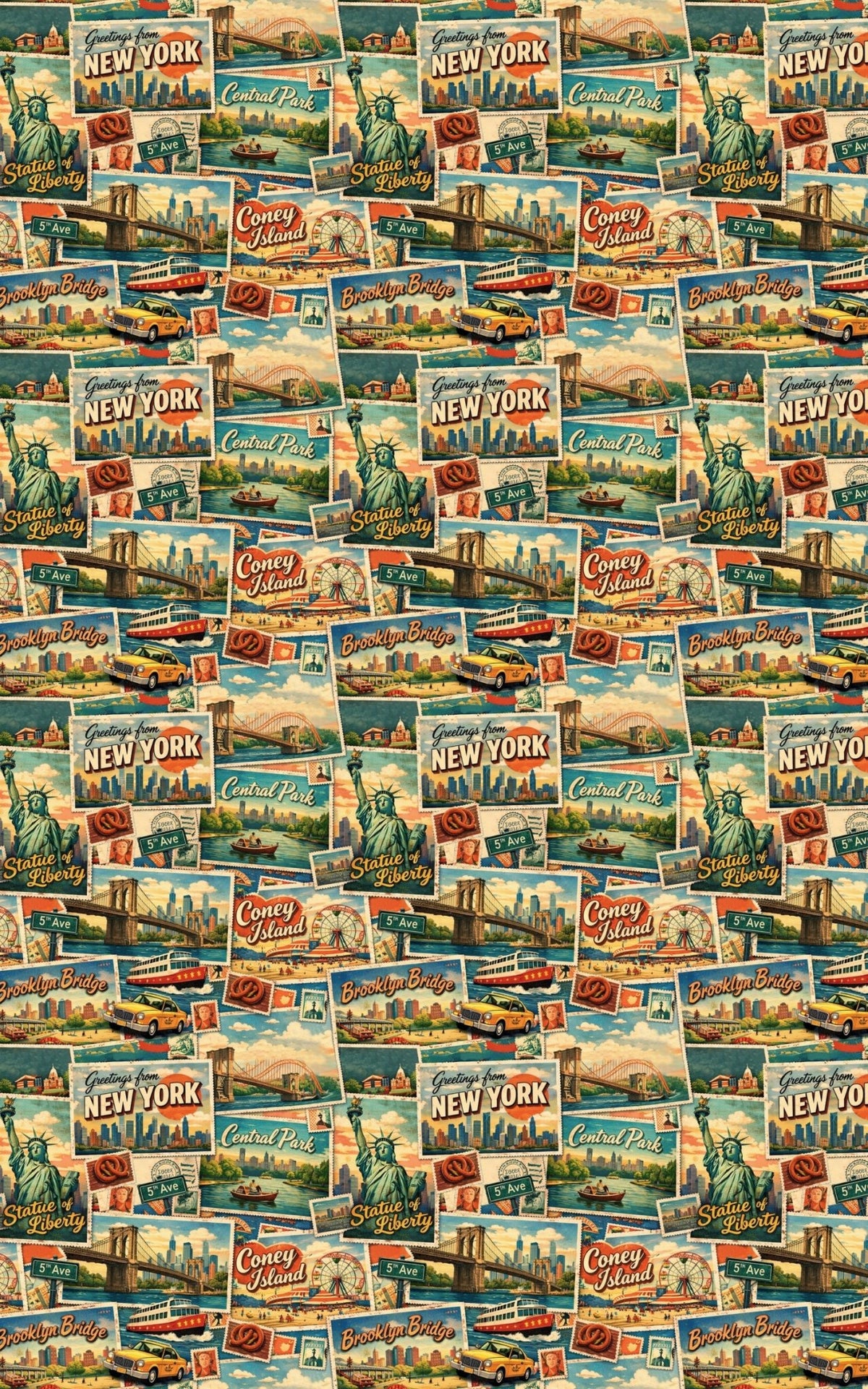 New York Postcard Memories - London Penny Gift Wrap