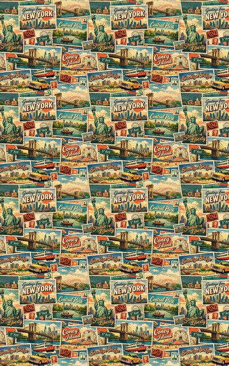 New York Postcard Memories - London Penny Gift Wrap
