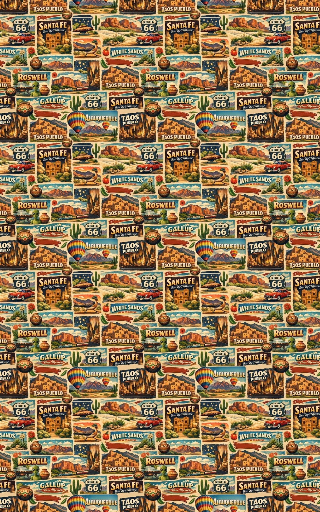New Mexico Postcard Memories - London Penny Gift Wrap