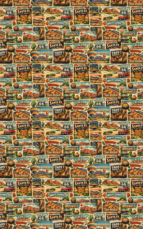 New Mexico Postcard Memories - London Penny Gift Wrap