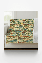 Wisconsin Postcard Memories Sherpa Blanket - London Penny Gift Wrap