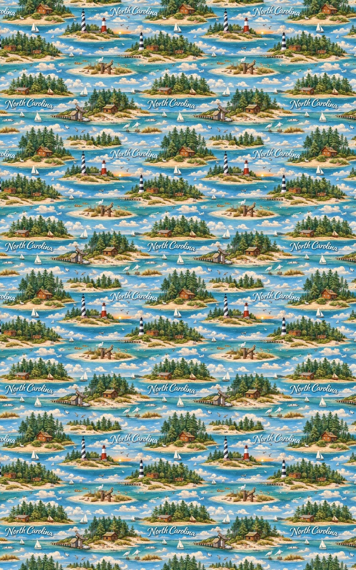 North Carolina Coastal & Pine - London Penny Gift Wrap