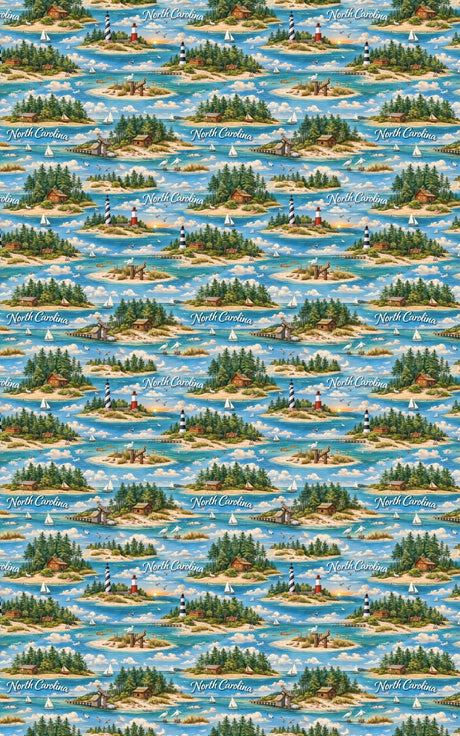 North Carolina Coastal & Pine - London Penny Gift Wrap