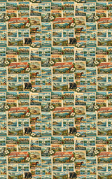 North Carolina Postcard Memories - London Penny Gift Wrap