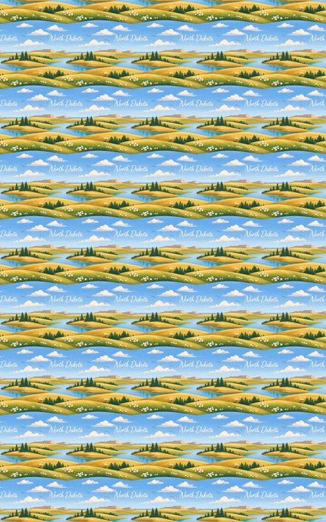 North Dakota Northern Prairie - London Penny Gift Wrap