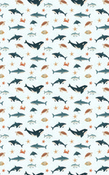Ocean Creatures Drift - London Penny Gift Wrap
