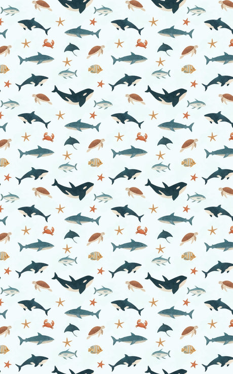 Ocean Creatures Drift - London Penny Gift Wrap